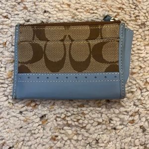 Small coach card/ coin holder, zipper top, one card holder